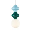 Ceramiczna designerska niebieska zielona lampa wisząca LATERA Italux PND-94331A-1S-MLTI